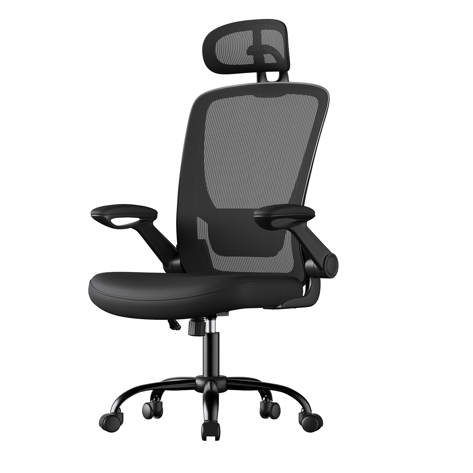 SONGMICS Ergonomischer Bürostuhl, Drehstuhl mit Wippfunktion, Meshstuhl OBNB35047B01