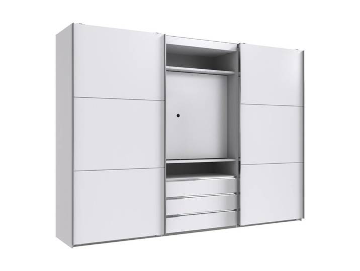 Wimex Magic Schwebetürenschrank inkl. drehbarem TV-Paneel für 38 TV - Dekor weiß - 216 Modern, Zeitlos