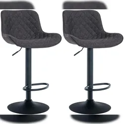 CLP 2er Set Barhocker Minosa schwarz/Stoff