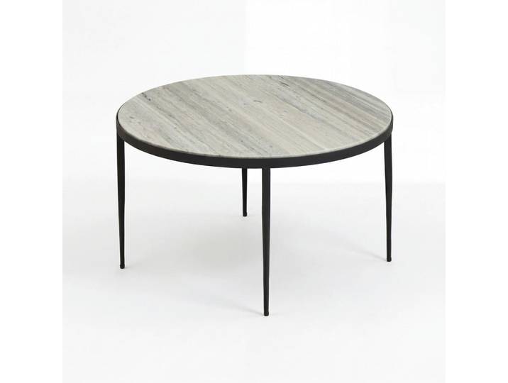 Mid.you Couchtisch Wl7.461, Weiß, Stein, rund, rund, 70x42x70 cm, einfacher Aufbau, Wohnzimmer, Wohnzimmertische, Couchtische, Couchtische Marmor