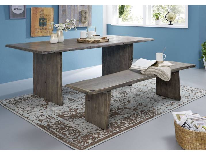 Banc 200x38 Acacia laqué Gris taupe PURE ACACIA #419
