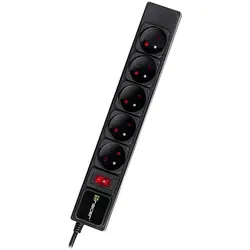 Tracer, Steckdosenleiste, PowerGear 3.0 m Black 5 sockets (5x, CEE 7/5, 3 m)