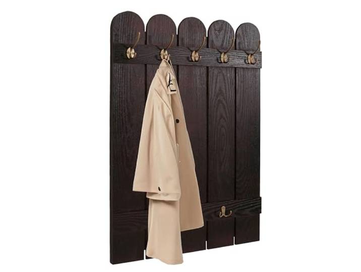 Mendler Wandgarderobe HWC-N95, Paulownia 7 Haken 86x60cm - braun
