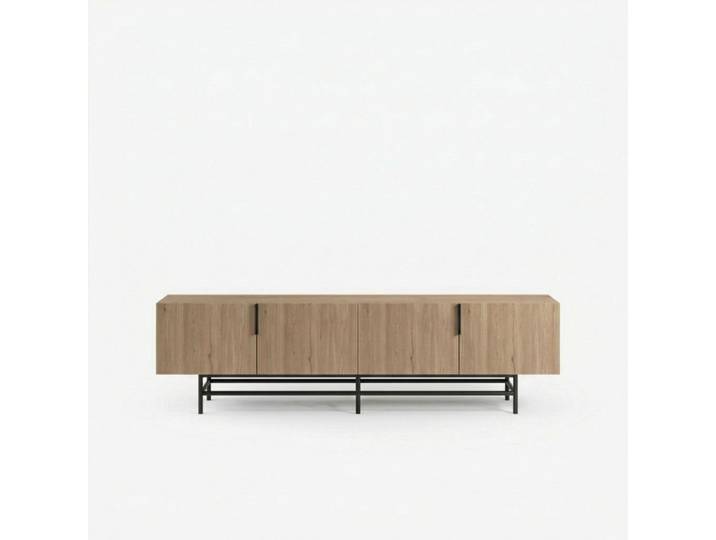 TV-Möbel Georis Eiche/Schwarz Holzwerkstoff B 200 cm - TV-Möbel