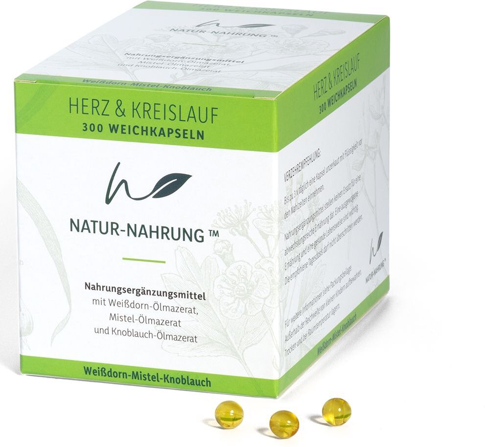 Natur Nahrung Natur-Nahrung Herz & Kreislauf Weißd.+Mistel+Knobl 300 St Weichkapseln
