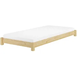 Erst-Holz Schmales Flachbett Futonbett Einzelbett 80x200 Kiefer massiv V-60.51-08 Rollrost und Matratze inkl.