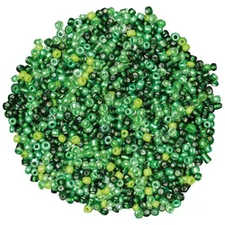 Rocailles-Perlen, Grüntöne, 2,5 mm Ø, 100 g