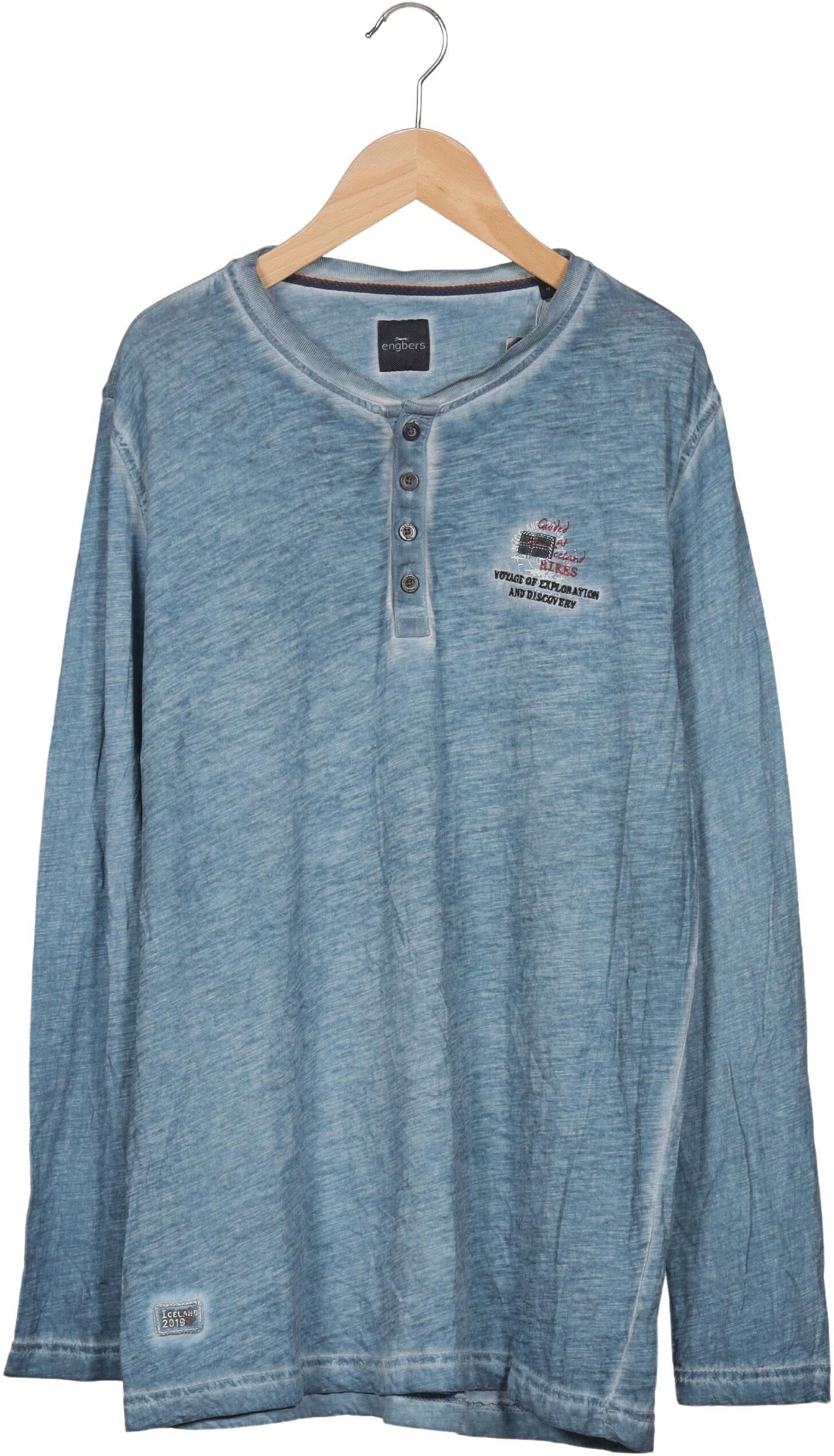 engbers Herren Langarmshirt, Hellblau, Gr. M, Baumwolle - Second Hand