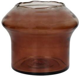 BIDK Home Famiglia Round Amber Vase Glass