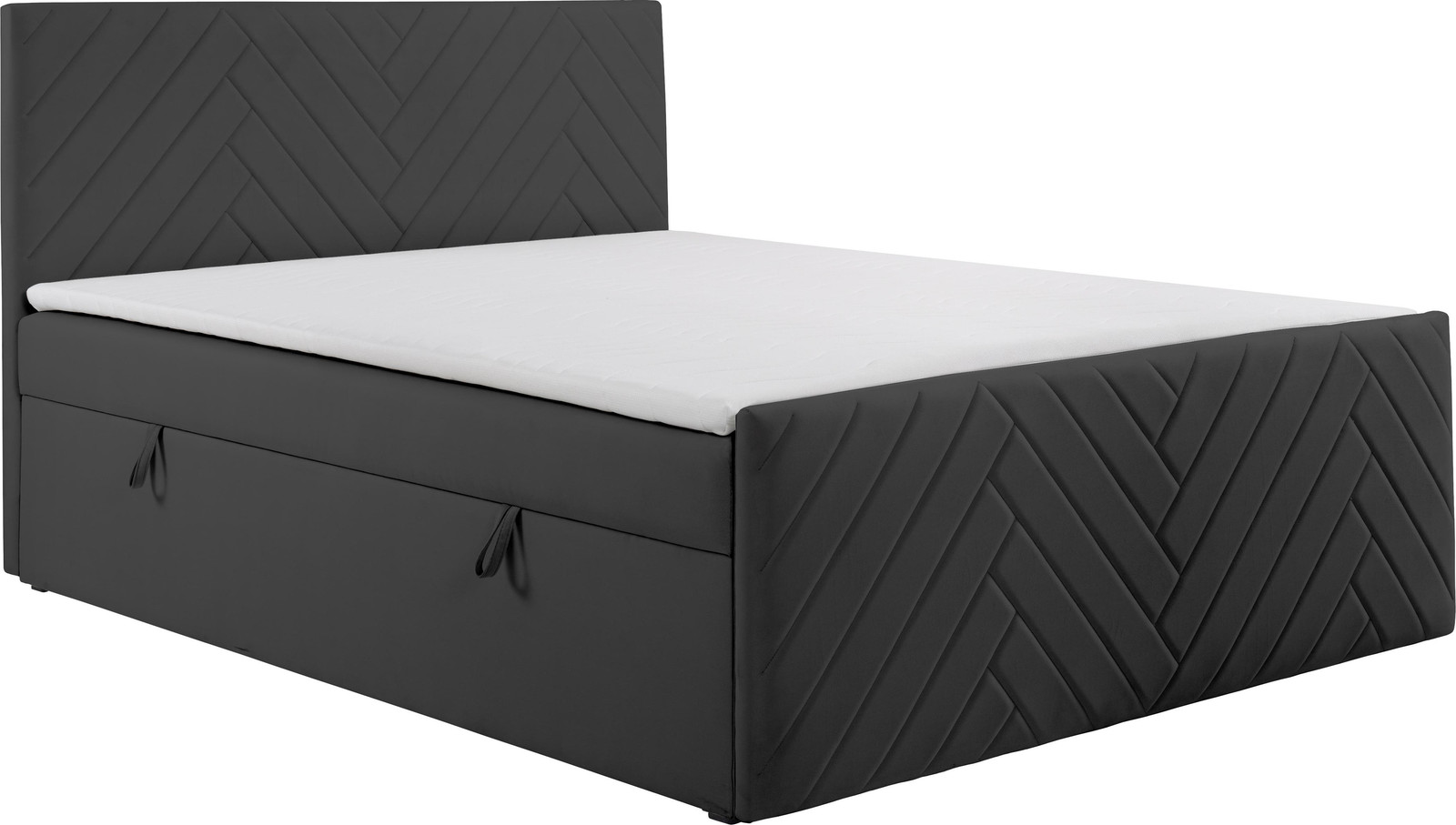 KS HOME CONCEPT Boxspringbed NOVA met opbergruimte, 180x200 cm, grijs