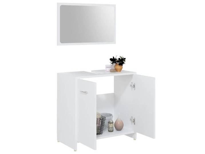 Ensemble de meubles de salle de bain 3pcs - NGM - Elégant Design - meuble de rangement - Blanc Bois ingénierie 891621355