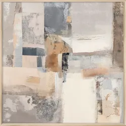 EUROART Wandbild 55 x cm Abstract Collage II Kunststoff Beige