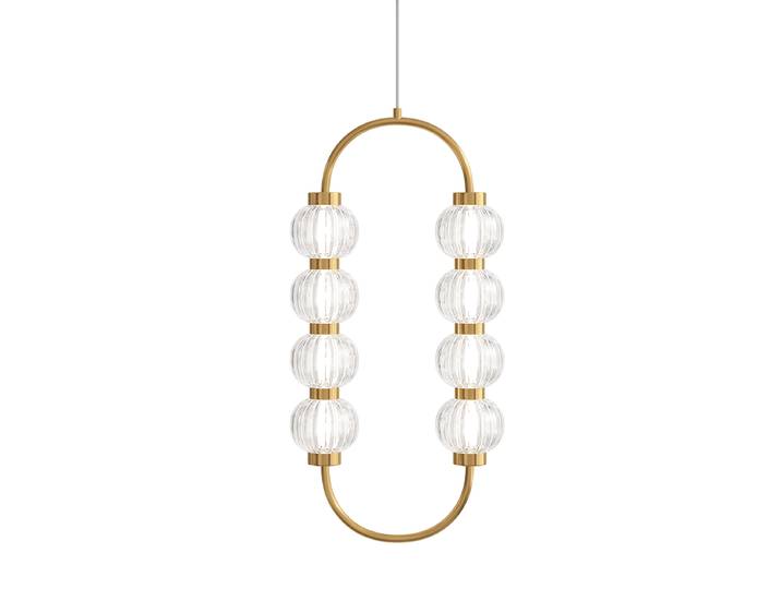 LED-Pendelleuchte Amulet Typ A 9 x 357 x 28cm Gold Mischmetall / Klarglas LED LED-Platine