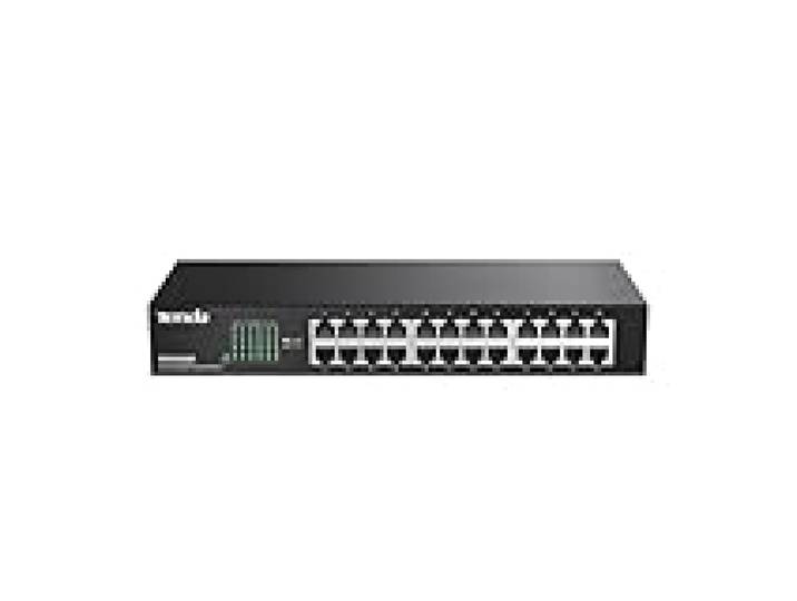 Tenda TEG1024D Commutateur Gigabit 24 Ports, commutateur Ethernet Non géré monté en Rack 24 Ports avec optimisation du trafic, Plug & Play, commutateur réseau Silencieux et en métal, Protection à Vie