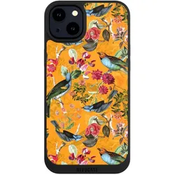 Nivocase Handyhülle für Apple iPhone 14 Plus Hülle NIVOpure Case Schwarz Blumen Dschungel Vogel (Apple iPhone 14 Plus), Smartphone Hülle, Schwarz