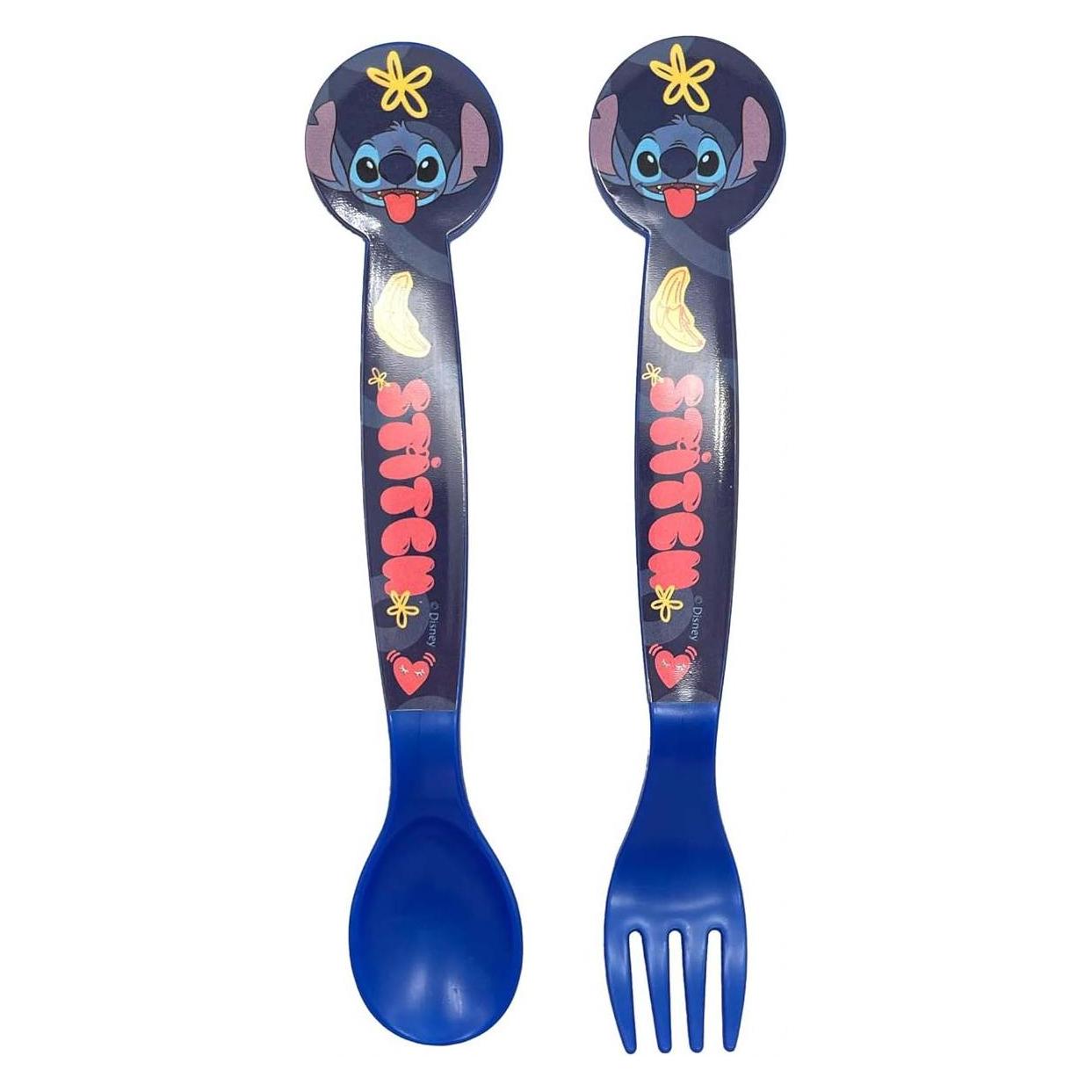 Tinisu Stitch Kinder Plastik Besteck Set - 2 Teile Lilo & Stitch (75017)