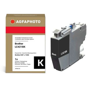 AgfaPhoto kompatibel für Brother LC-421BK, schwarz, 200 Seiten,  Tinte