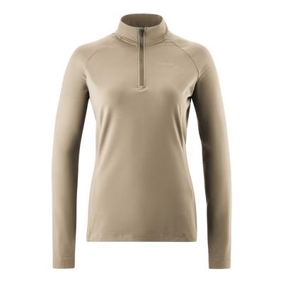 Radtrikot GONSO "Essential Jersey Longsleeve W", Damen, Gr. 38, beige (cream), 86% Polyester, 14% Elasthan, hoch geschlossener Ausschnitt, Trikots, Damen Fahrradtrikot langarm, Midlayer Trikot