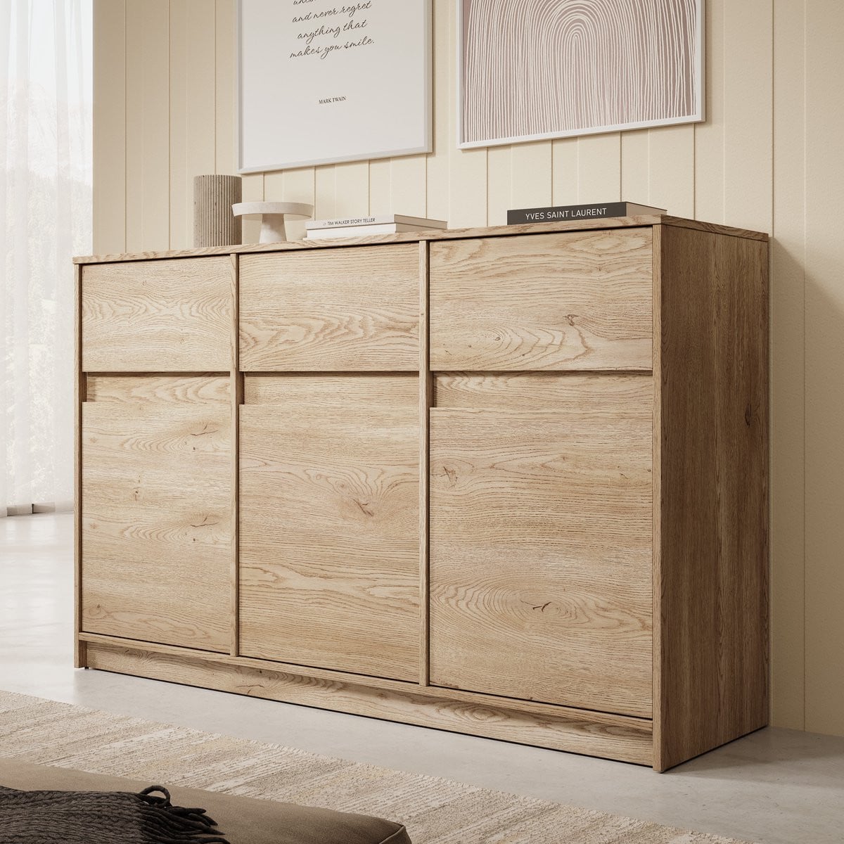 Meubella Dressoir Cuarto 2 - Eiken - Breedte: 138 cm