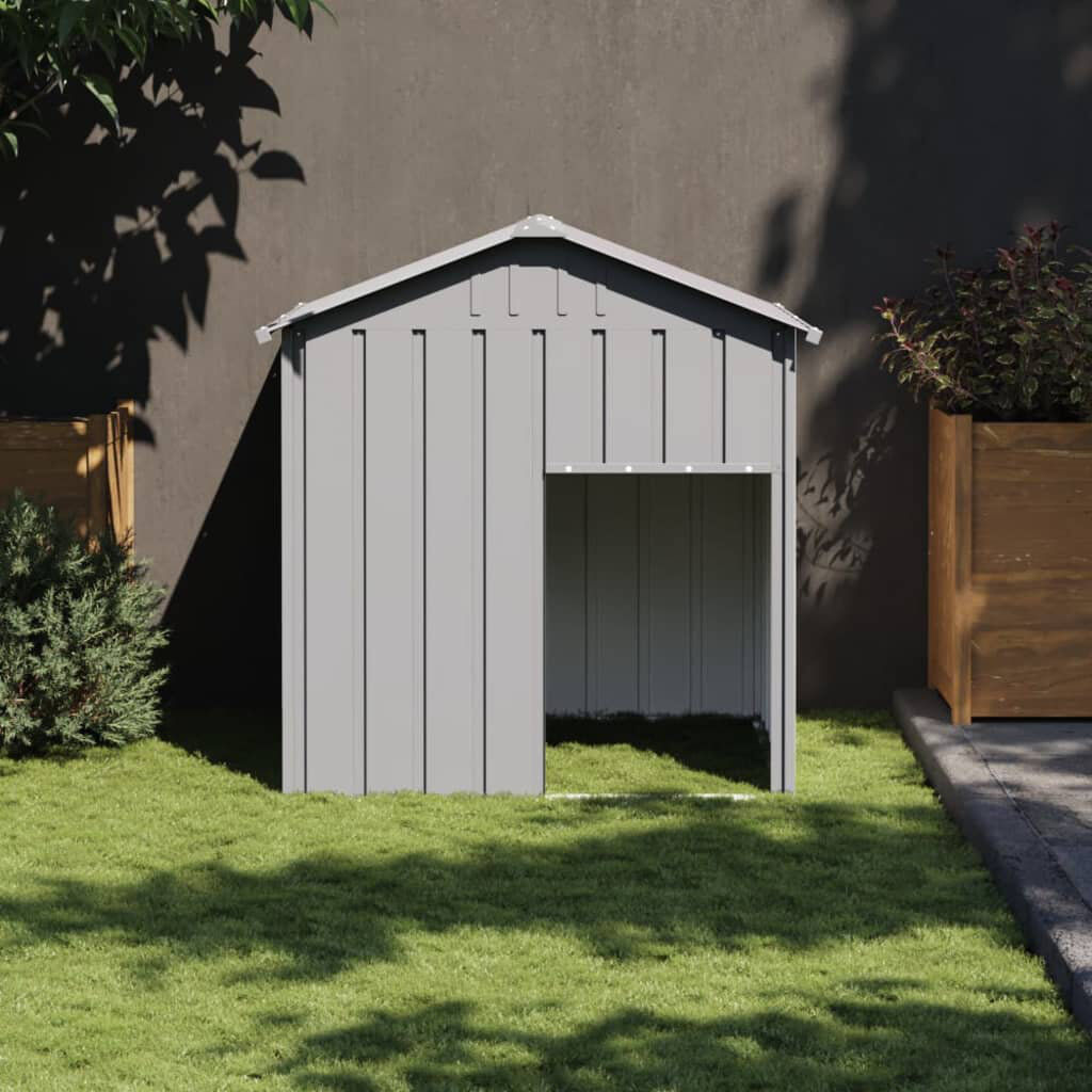 Archie & Oscar Atticus Steel Dog House Light Gray 49”H x 42”W x 36”D