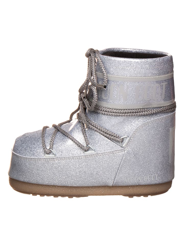 Moon Boot Winterboots "Icon" in Silber - 33-35