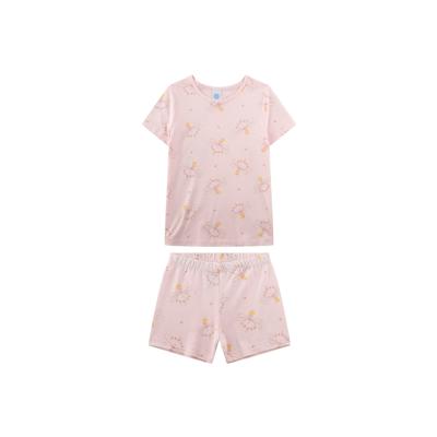 Schlafanzug SANETTA "Pyjama Schlafanzug Fee kurz Kids", Mädchen, Gr. 140, pink (rosa), Obermaterial: 50% Baumwolle CO. 50% Modal CMD., Homewear-Sets Schlafanzug