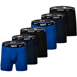 NIKE Herren Boxer Shorts, 6er Pack - Boxers, Cotton Stretch, einfarbig Blau/Schwarz / L