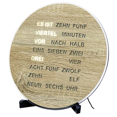 Tischuhr AMS, beige (schwarz, natur), Tischuhren, Quarzuhr, Wohnzimmer, Esszimmer