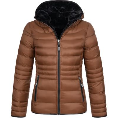 Wendejacke DEPROC ACTIVE "GILMOUR NEW REVERSAL Women", Damen, Gr. 36/38 (M), braun, Web, 100% Polyester, tailliert hüftbedeckend, gerader Abschluss mit Gummizug, Jacken, Wendejacke mit schlichtem Design