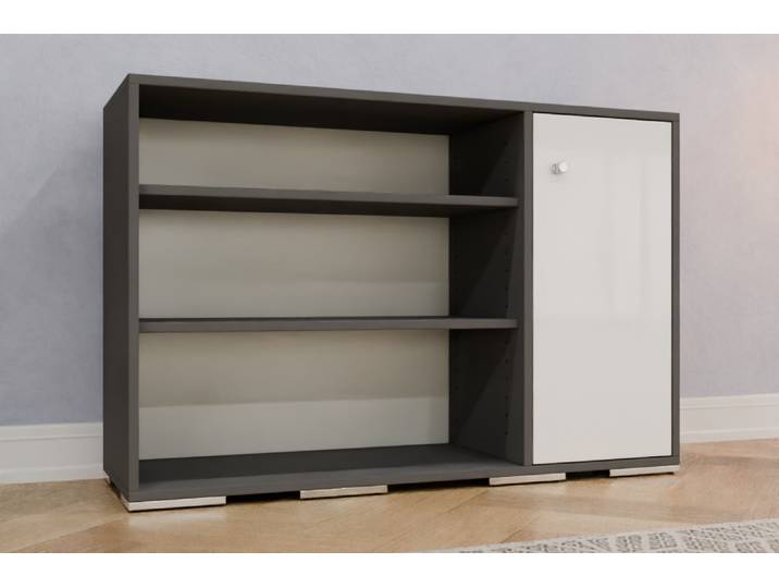 Highboard nach Maß - Lackiertes Glas Schneeweiß glänzend - 80x120x40cm - Individuell konfigurieren