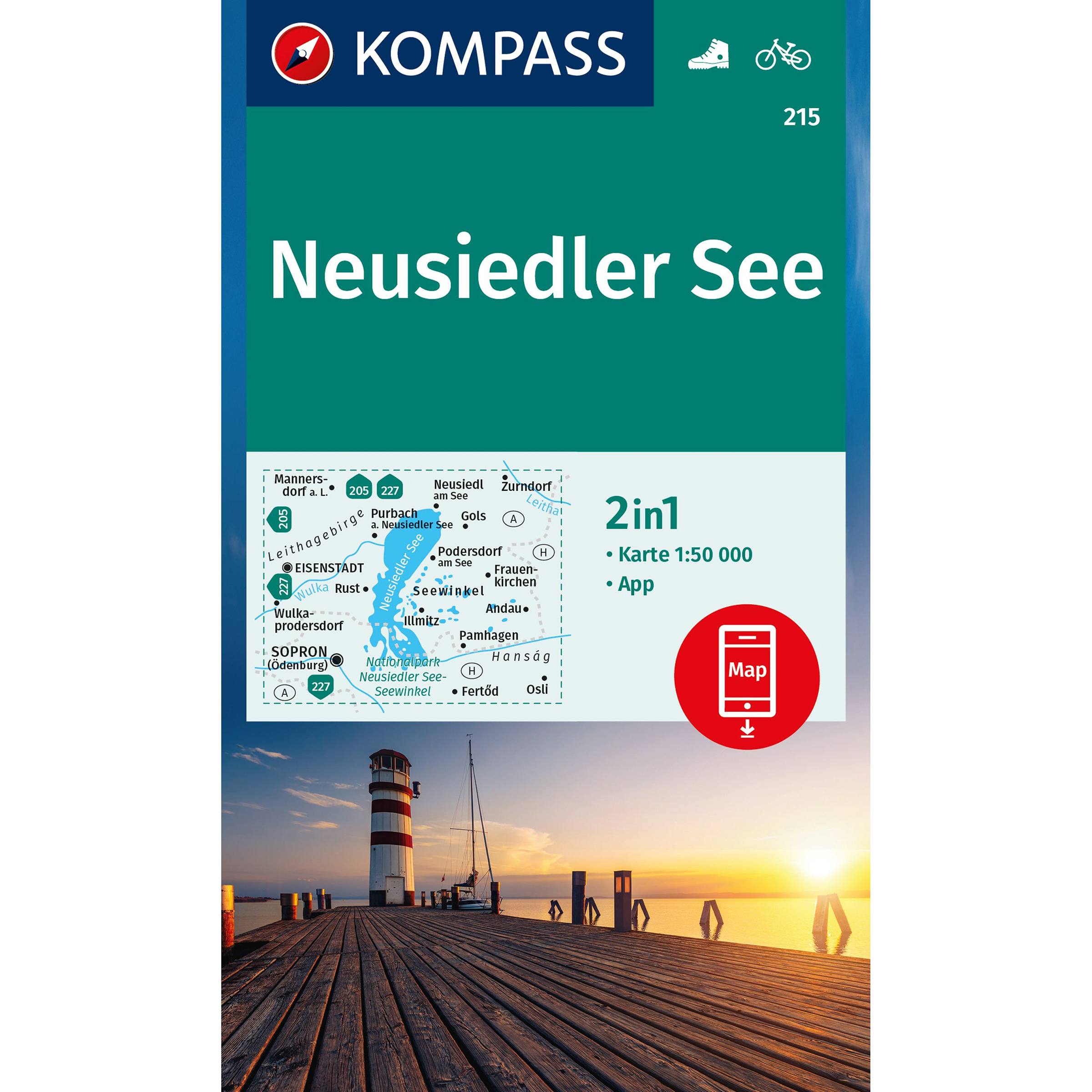 Kompass Verlag WK 215 Neusiedler See Topografische Karten 3. Aufl. 2023