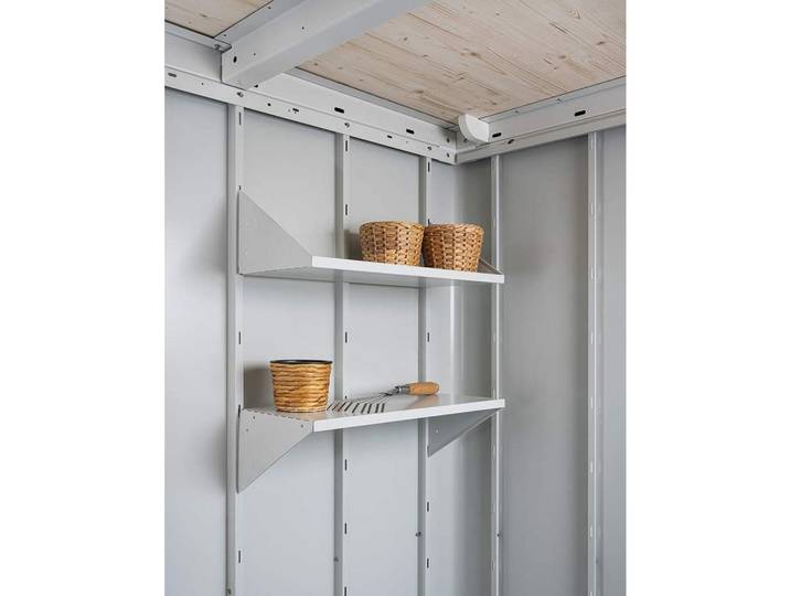 Biohort Regalboden Neo, Grau, Weiß, Metall, 56x17.3x44.5 cm, Qualität aus Österreich, Gartenzubehör, Geräteschuppen