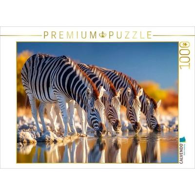 CALVENDO Puzzle Gemeinsames Erfrischen am Wasserloch | 1000 Teile Lege-Größe 64x48cm Foto-Puzzle für glückliche Stunden, Sonstige von , Calvendo