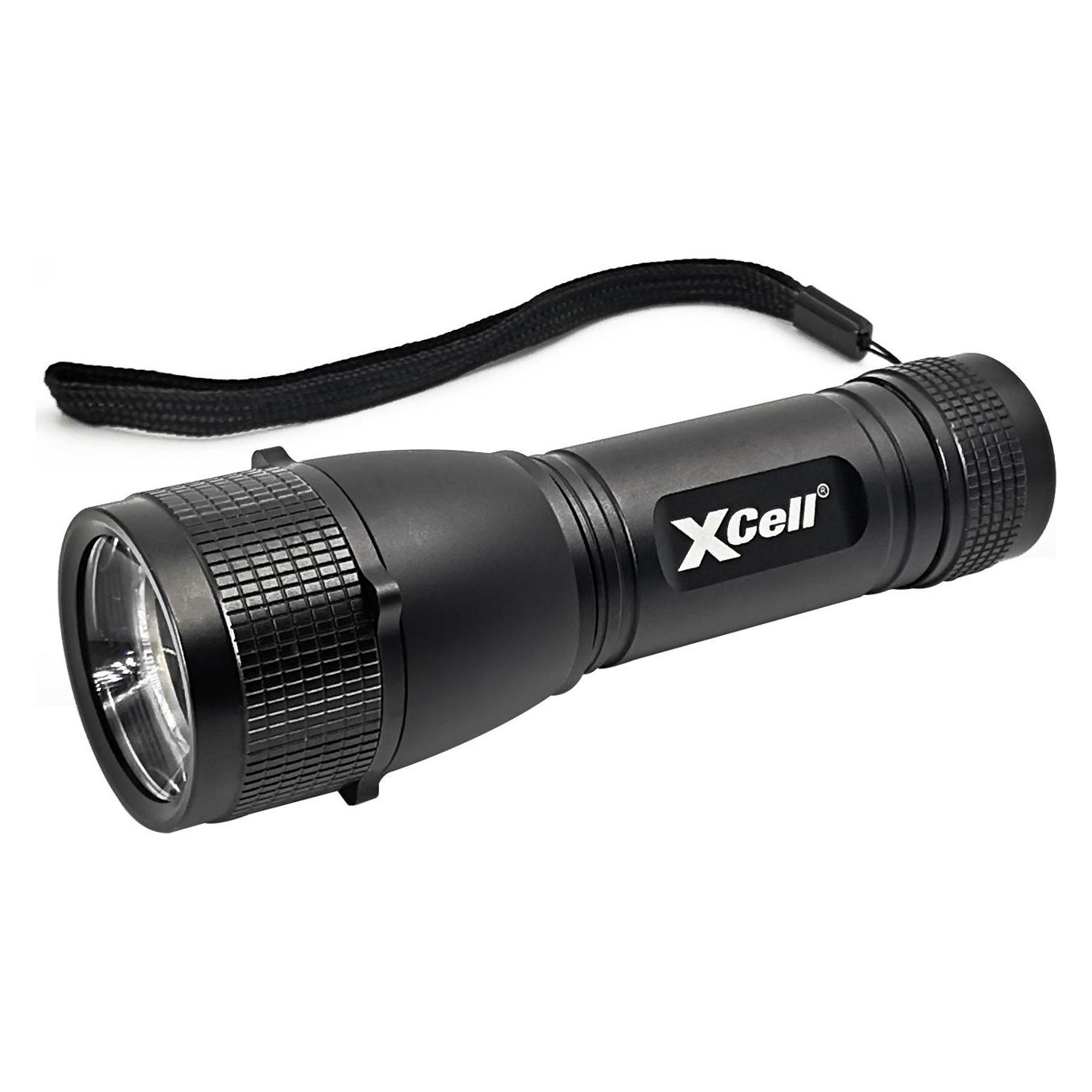 XCell 146362 LED Taschenlampe mit Handschlaufe, mit Holster, mit Stroboskopmodus batteriebetrieben (12.60 cm, 500 lm) (146362)