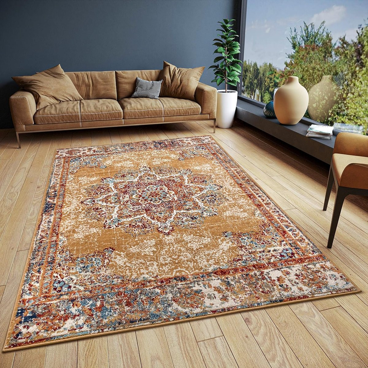 Oosters tapijt loper - Klassiek vloerkleed - Goud - 120 x 170 cm