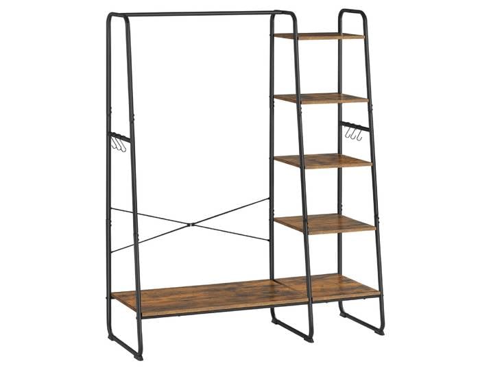 Portant à vêtements ouvert 120 x 45 x 160 cm noir et marron