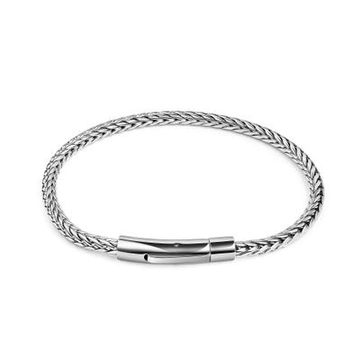 Armband ZEEME "Edelstahl glanz", weiß, Armbänder, Herren, 20,5cm, Edelstahl, glänzend, Armband