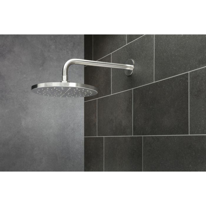 Herzbach Regenbrause 17.600250.1.09 für Decken-/ Wandarm, Edelstahl gebürstet, Ø 250 mm