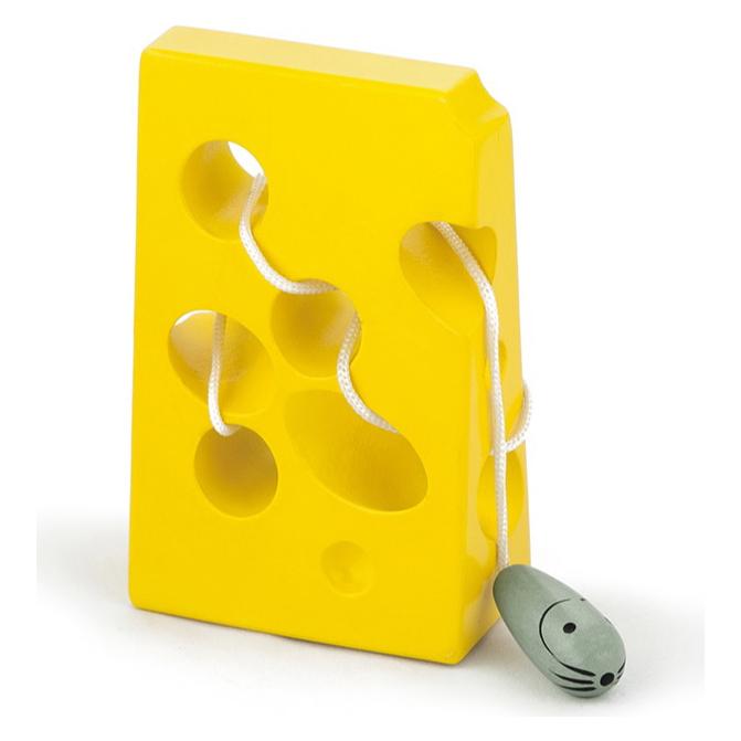 Viga Toys Fädelspiel Käse mit Maus (V56281)