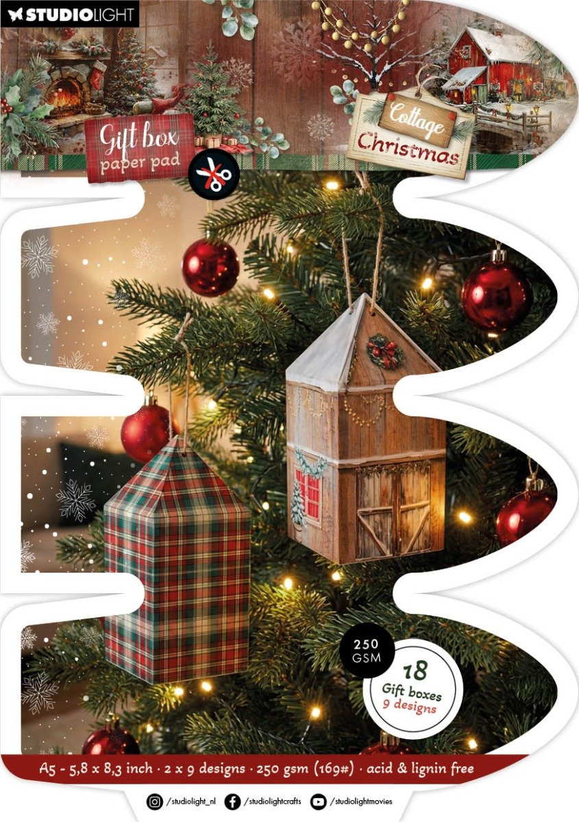 Giftbox papiernotitieblok House box Cottage Christmas nr. 490