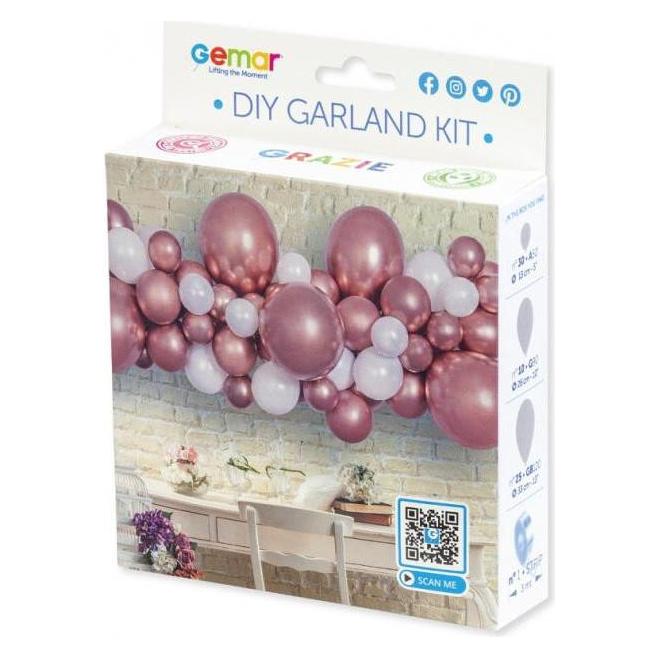 GoDan Girlanda balonowa DIY różowo-zł. 65 balonów+taśma (65x) (47832972)