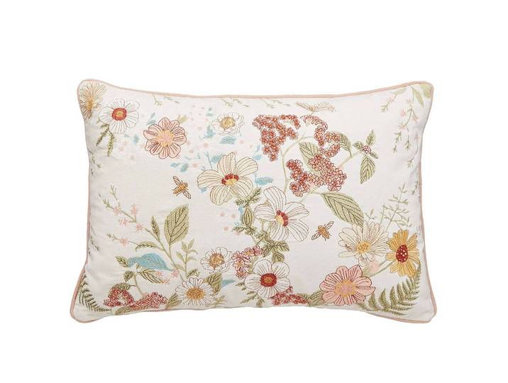 Coussin Fleurs Multicolore/Multicolore 40 x 10 x 60cm Coton