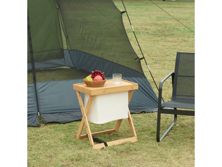 Campingtisch 'Hattfjelldal' 53x48x32cm Bambus