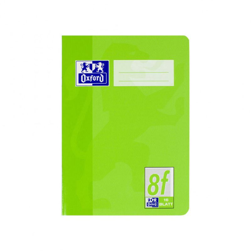 OXFORD Schulheft Lineatur 8f rautiert DIN A5 Außenrand, 16 Blatt