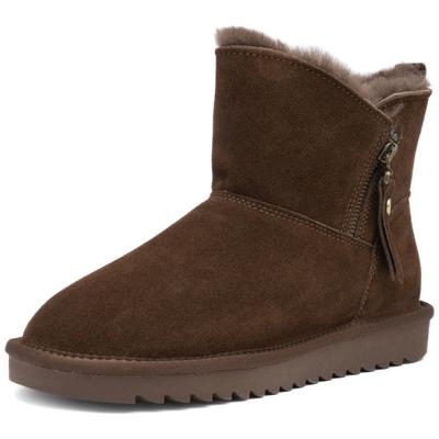 Winterboots ARA "ALASKA Short Zip", Damen, Gr. 38, Lammfell, kaffee zip, Lammfell, Veloursleder, unifarben, Schuhe Winterboots, Kurzstiefel aus echtem Lammfell, G-Weite (weit)