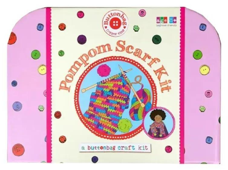 Buttonbag Pompon Sjaal Knutselset - Creatieve doe-het-zelf set voor kinderen