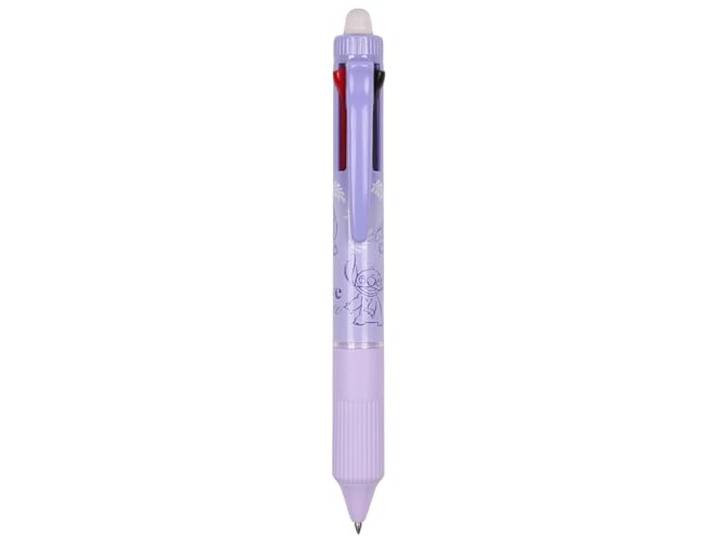 DISNEY Stitch Balpen 4in1, uitwisbaar met gum, automatische gelpen, uitwisbaar, schoolpen 0,5mm (A)