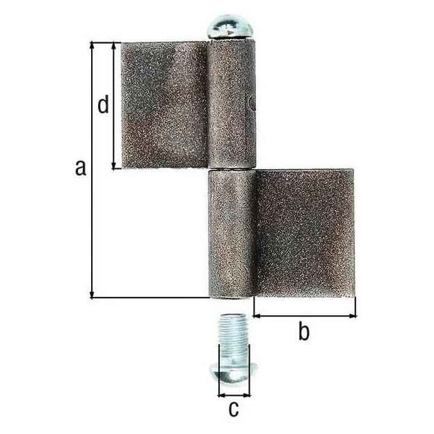 GAH Konstruktionsband Typ K04 2-teilig zum Anschweissen Stahl rohRundkopf 160/50/16/80 mm (414450)