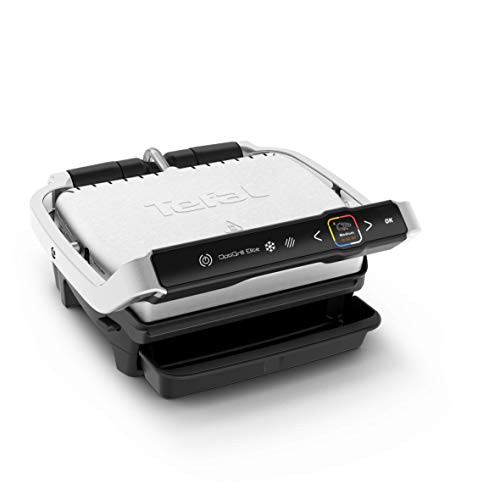 Tefal OptiGrill Elite contactgrill met grillassistent en digitaal display, zilver, roestvrij staal