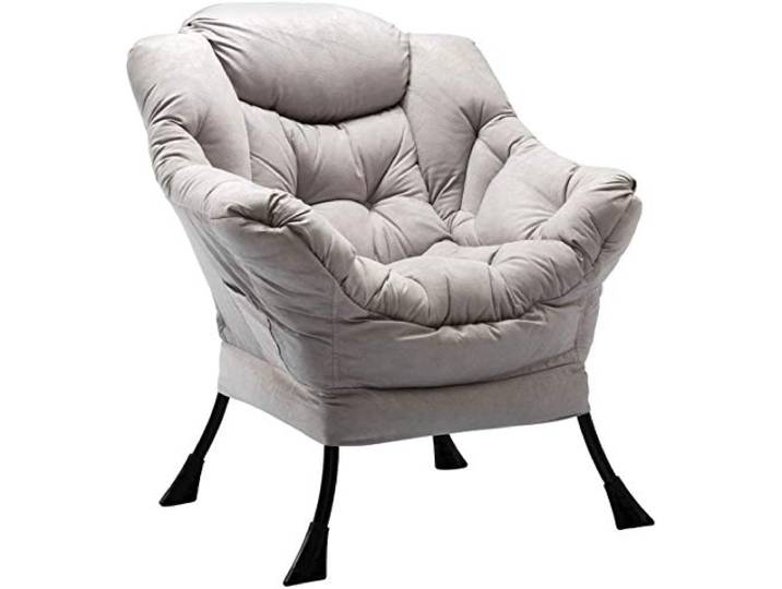 HollyHOME Sessel Lesesessel Ohrensessel Relaxsessel Wohnzimmer Schlafzimmer Lounge Sessel mit Armlehnen Lounge Sessels Armlehnensessel, Grau
